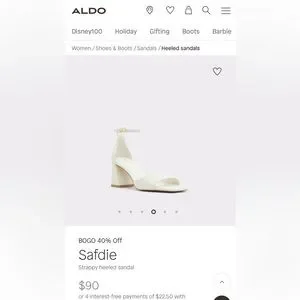 Aldo | Shoes | Aldo Safdie Strappy Heeled Sandals Whitebone  display picture 1